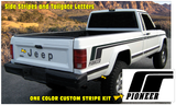 1987-92 Jeep Comanche MJ Pioneer Truck - Side Stripe and Tailgate Name Decal Kit - Custom One Color