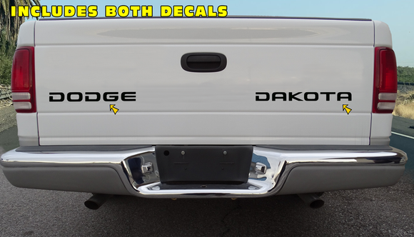 1997-98 Dodge Dakota Truck - Dodge Dakota Tailgate Decal Name Set
