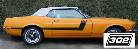 1970 Mustang Grabber 302 Stripe Decal Kit