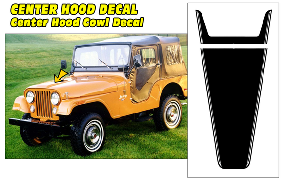 1970-95 Jeep CJ Renegade Hood and Cowl Blackout Decal Kit