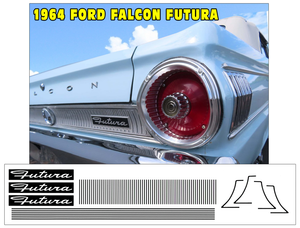 1964 Ford Falcon Futura Tail Panel Decal Inserts