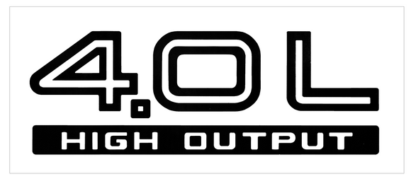 1991-06 Jeep XJ - 4.0 L High Output Decal  - 1.75