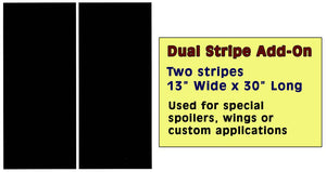 Mustang Lemans Dual Racing Stripe Decal Add On - 2 Stripes 13" X 30"