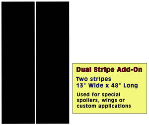 Mustang Lemans Dual Racing Stripe Decal Add On - 2 Stripes 13" X 48"