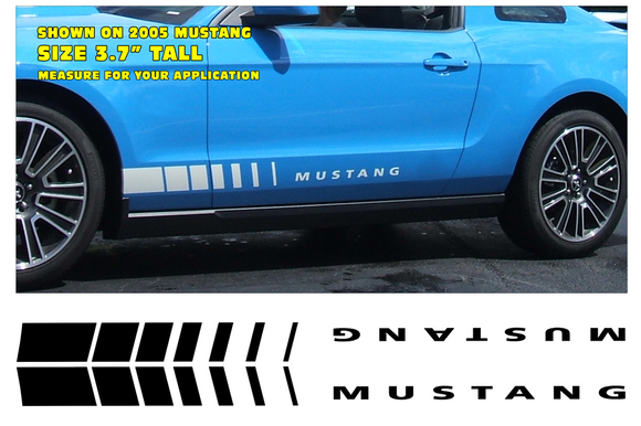 Mustang Lower Rocker Fader Stripe Decal - Block Style