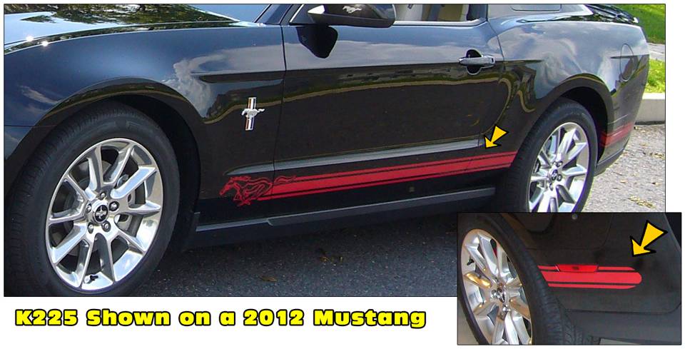 Mustang Pony Side Rocker Stripe Decal Kit