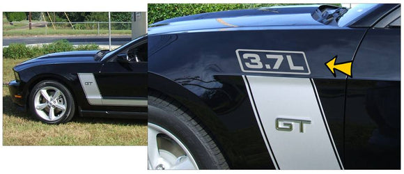 2011-13 Mustang 3.7L Numeral Decal Set - for Side L-Stripe Decal Kit