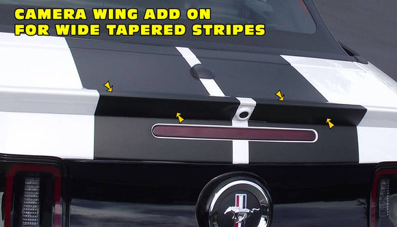 2010-14 Mustang Lemans - Tapered Racing Stripes Decal - Camera Wing Add-On