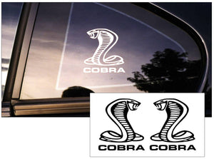 Cobra Snake Decal Set - Cobra Name Below - 4" Tall