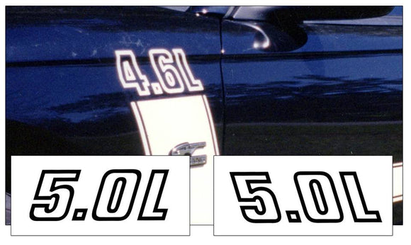 1994-98 Mustang Fender Decal Set - 5.0L Name