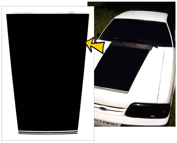 1987-93 Mustang Blackout Hood Decal - No Name