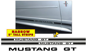 Mustang Lower Rocker Stripes Decal - Mustang GT Name - 2" Tall