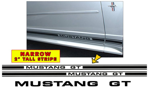 Mustang Lower Rocker Stripes Decal - Mustang GT Name - 2