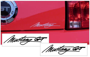 Mustang GT Script Decal Set -  2.25" x 10"