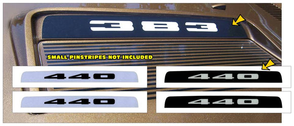 1971 Plymouth Road Runner or GTX Hood Bezel Decal - 440 Numeral