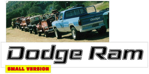 1977-84 Dodge Ram Tailgate Decal - Dodge Ram Name - Small - 1" x 10"