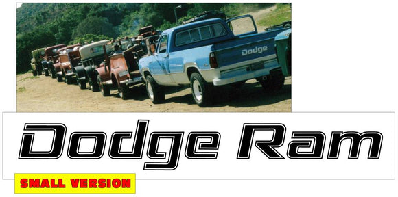 1977-84 Dodge Ram Tailgate Decal - Dodge Ram Name - Small - 1