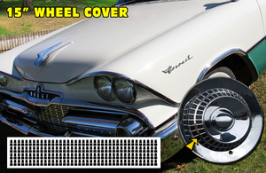 1959 Dodge Royal / Coronet 15" Wheel Cover - Hub Cap Decal Inserts - Wide Lip