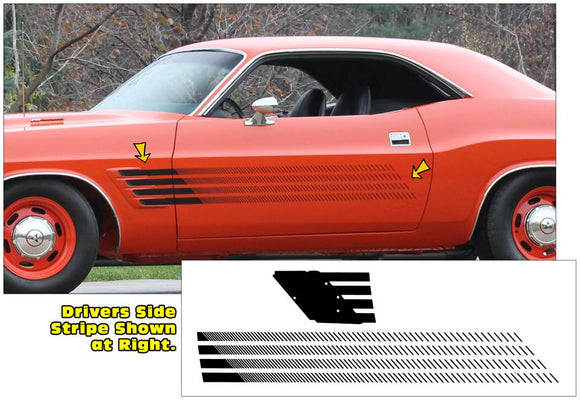 1972-74 Dodge Challenger Rallye Strobe Side Stripes Decal