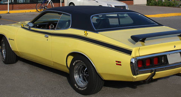1971 Dodge Charger Super Bee Side and Cowl Stripe Decal Kit