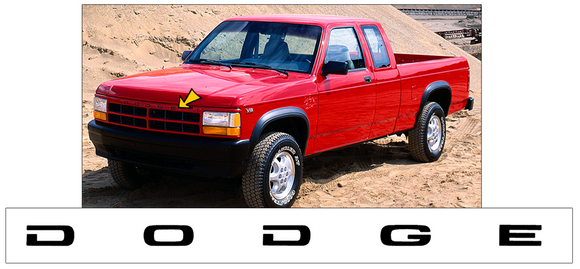 1991-96 Dodge Dakota Grille Insert Decal Letters - DODGE