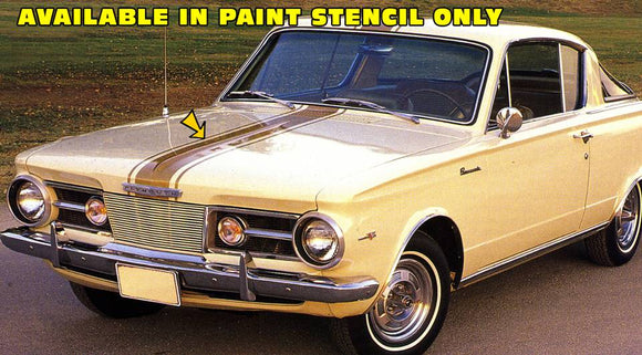 1965 Plymouth Barracuda Over Roof Stripe Paint Stencil Kit