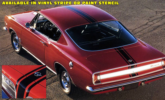 1967 Plymouth Barracuda Over Roof Stripe Decal Kit