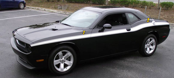 2011-16 Dodge Challenger Mid Body Side Stripe Decal Kit