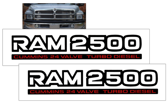 1999-05 Dodge - RAM 2500 Cummins 24 Valve Turbo Diesel - Door  Decal Set - 2 5/8