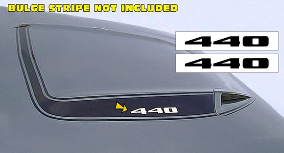 1973-74 Plymouth Road Runner Hood Bulge Decal Set - 440 Numeral
