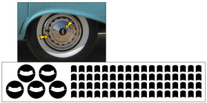 1957 Classic Chevy Bel Air 14" Hub Cap Decal Set - Does 4 Wheels