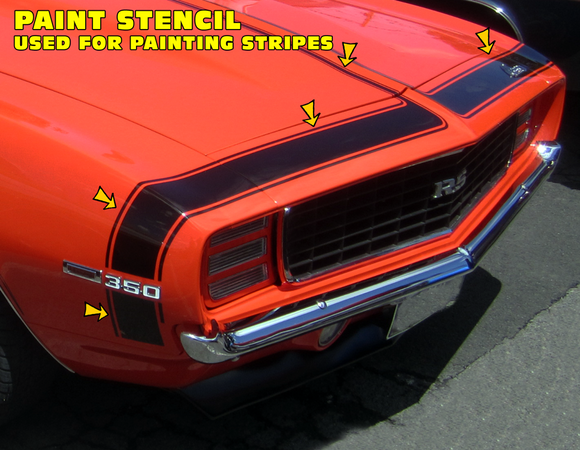 1969 Camaro Front Accent Paint Stencil Stripe Kit