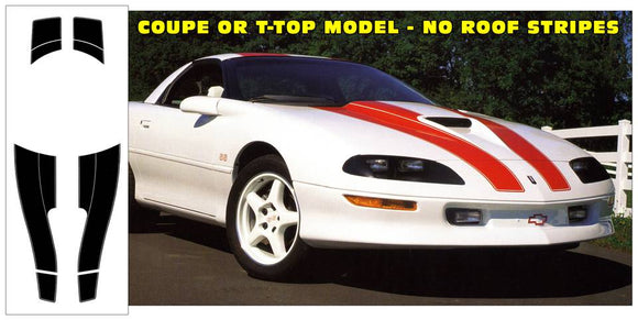 1993-97 Camaro SS Stripe Decal Kit - COUPE or T-TOP - NO ROOF STRIPE