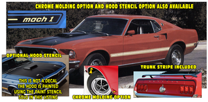 1969 Mustang Mach 1 Side and Trunk Stripe Decal Kit with other options