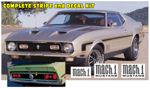 1971-72 Mustang Mach 1 Complete Stripe and Decal Kit