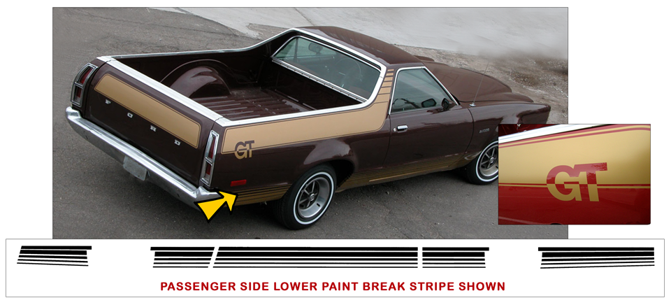 1977-79 Ford Ranchero GT - Upper Body - Lower Paint Break and Tailgate ...