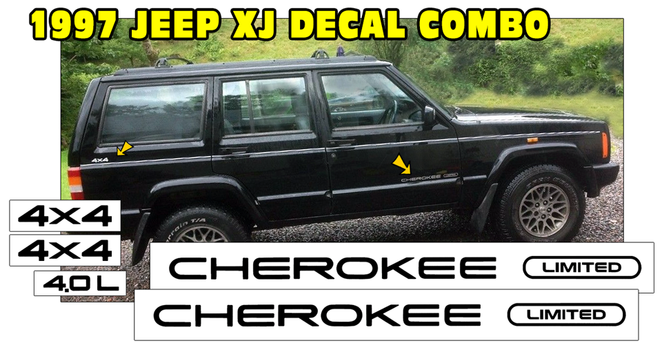 1997 Jeep XJ Cherokee Limited Decal Set - COMBO