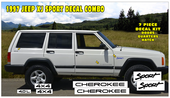 1997 Jeep Cherokee XJ Sport Truck Decal Set - COMBO