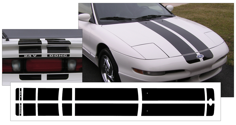 Lot De 2 Autocollants Publicitaires Ford Probe GT - Vintage Youngtimer - Neufs