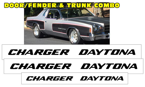 1975-77 Dodge Charger Daytona SE - CHARGER DAYTONA - Fender/Door Trunk Decal Set - Graphic Express Automotive Graphics