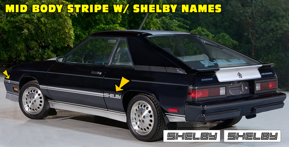 1983-87 Dodge Charger Shelby Stripe Decal Kit