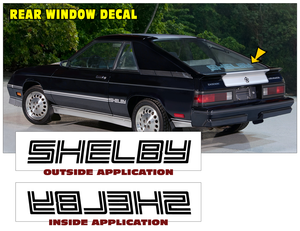 1983-87 Dodge Charger Shelby Rear Hatch Glass SHELBY Name Decal - choose