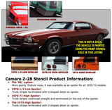 1970-73 Camaro Z/28 Paint Stencil - CHOOSE