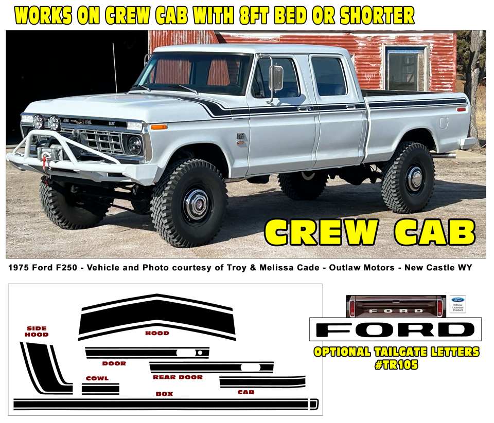 1975 Ford Truck F-SERIES Stripe Decal Crew Cab