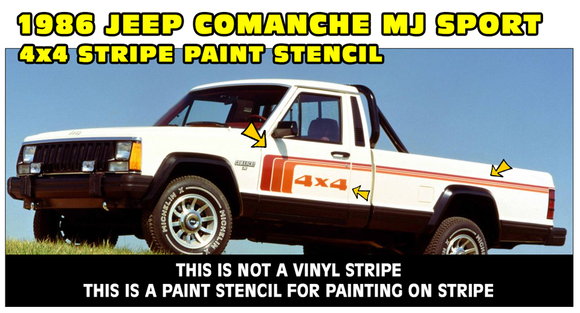 1986 Jeep Comanche MJ Sport Truck Paint Stencil Kit