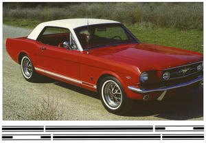 1965-66 Mustang GT Lower Rocker Stripe Decal with Cutout