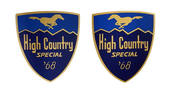 1968 Mustang High Country Special Badge Decals - Set of Two