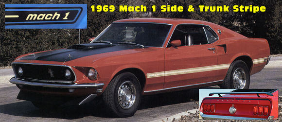 1969 Mustang Mach 1 Side and Trunk Stripe Decal Kit