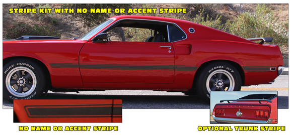 1969 Mustang Mach 1 Plain Side Stripe Decal Kit - No Name - CUSTOM