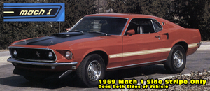 1969 Mustang Mach 1 Side Stripe Decal Kit (No Trunk)
